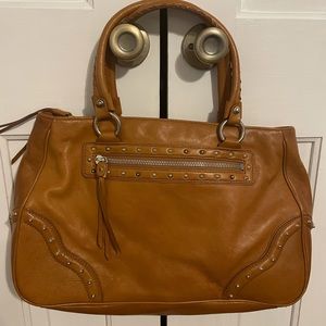 Michael- Michael Kors large dark tan satchel tote